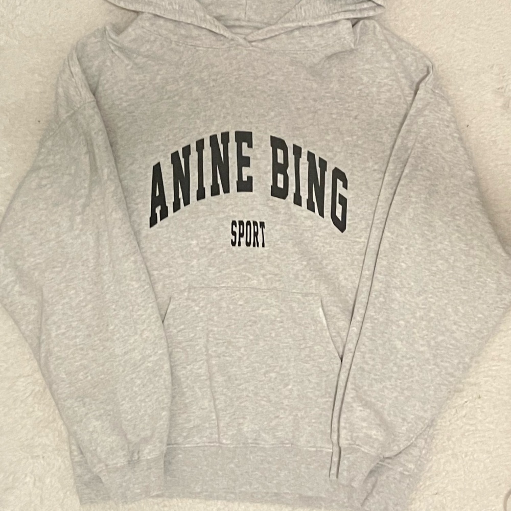 anine bing heathered grey harvey hoodie size XS